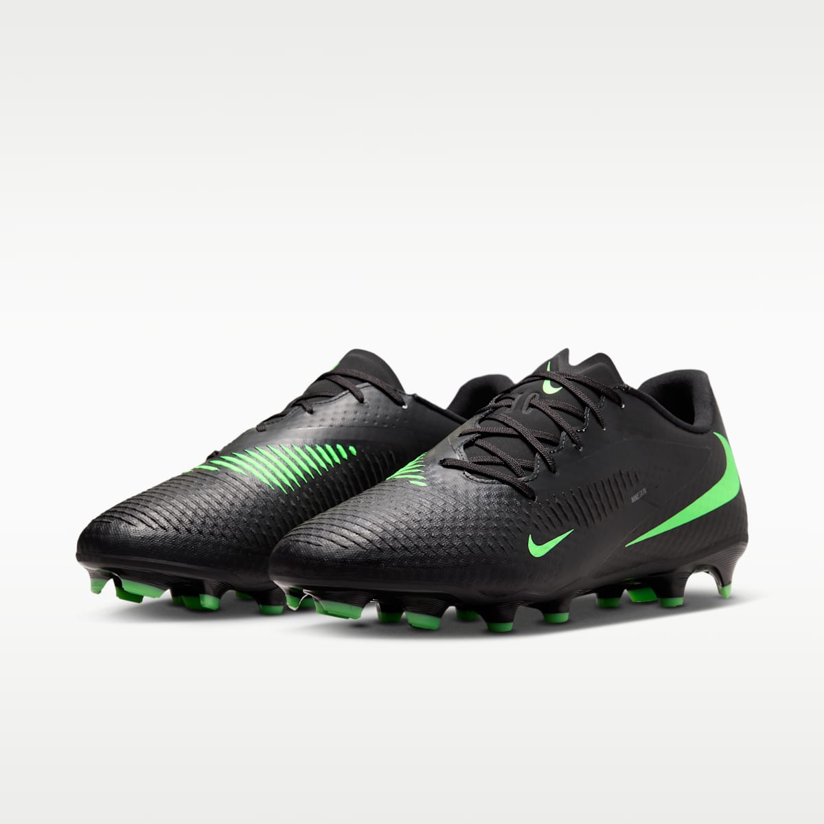 Nike Phantom 6 Low Academy Multi-Ground Soccer Cleats - Black/Black/Illusion Green - Image 5