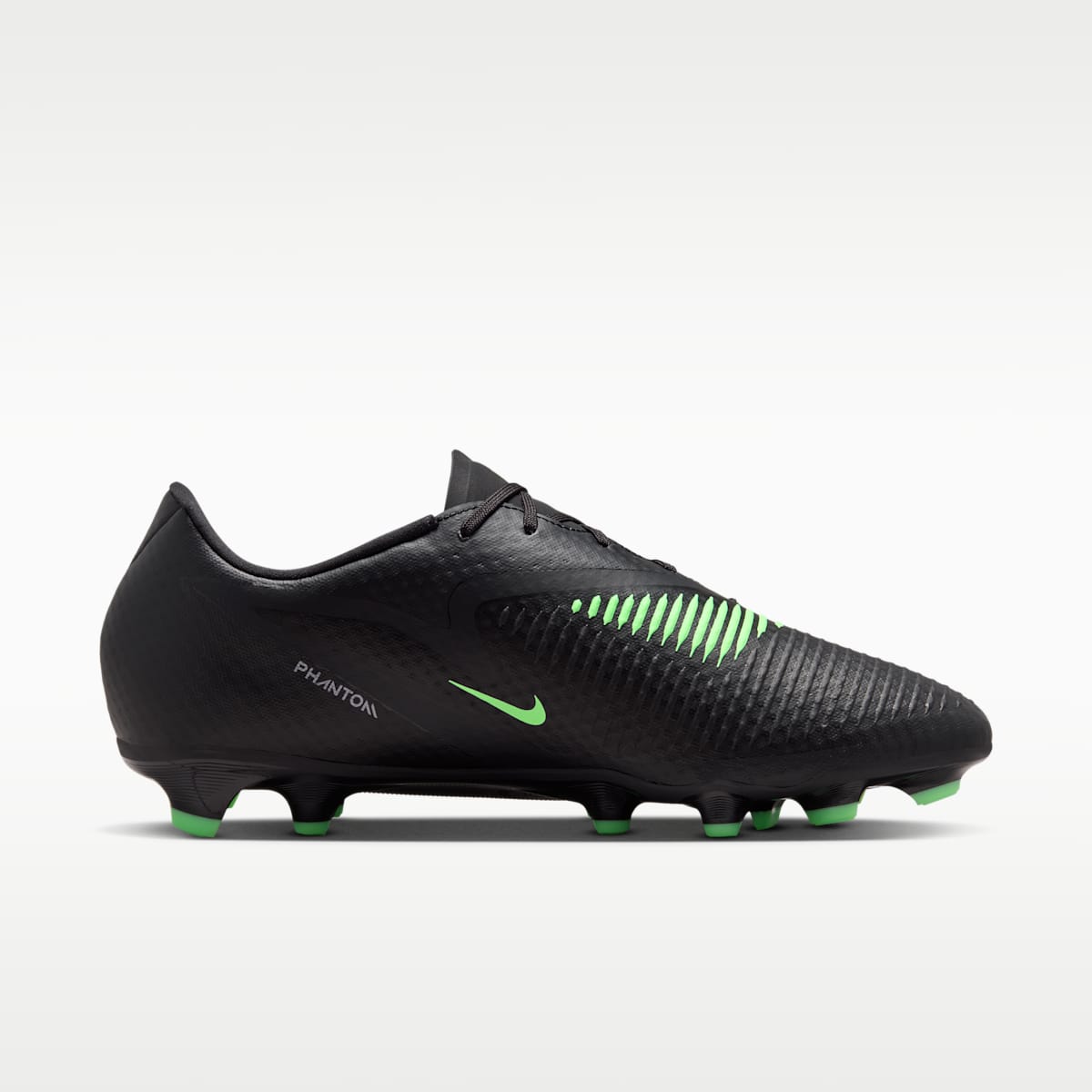 Nike Phantom 6 Low Academy Multi-Ground Soccer Cleats - Black/Black/Illusion Green - Image 3