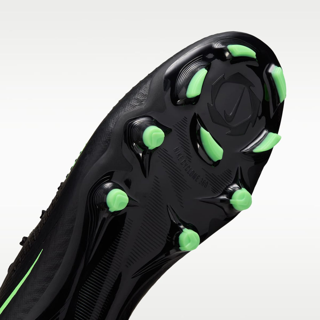Nike Phantom 6 Low Academy Multi-Ground Soccer Cleats - Black/Black/Illusion Green - Image 7