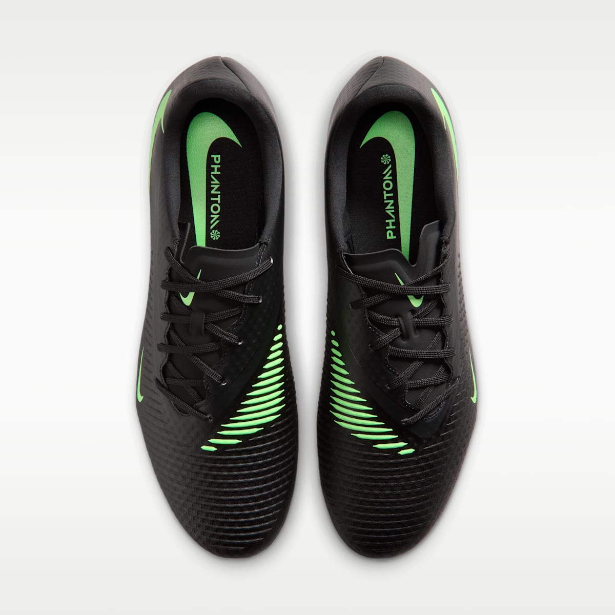 Nike Phantom 6 Low Academy Multi-Ground Soccer Cleats - Black/Black/Illusion Green - Image 4