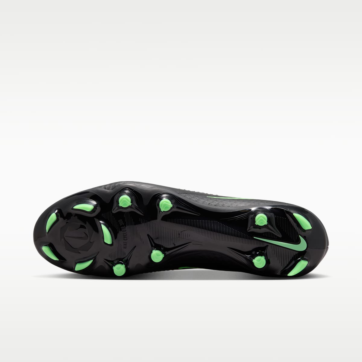 Nike Phantom 6 Low Academy Multi-Ground Soccer Cleats - Black/Black/Illusion Green - Image 2