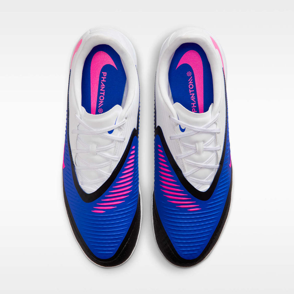 Nike Phantom 6 Low Academy Indoor/Court Soccer Shoes - Racer Blue/White/Pink Blast - Image 4