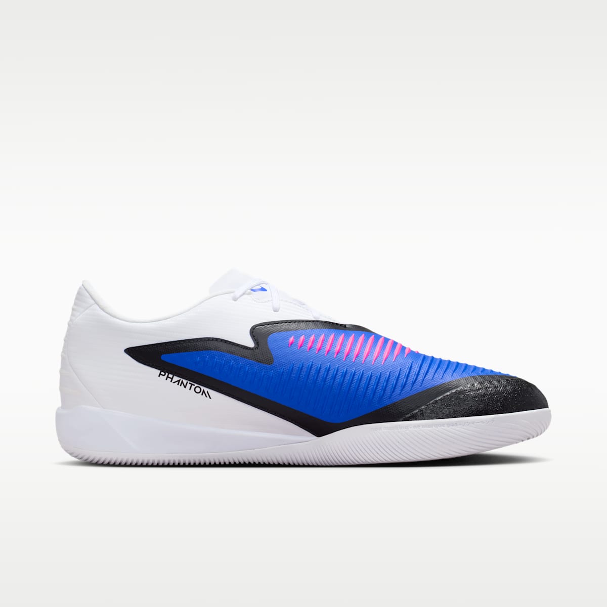 Nike Phantom 6 Low Academy Indoor/Court Soccer Shoes - Racer Blue/White/Pink Blast - Image 3