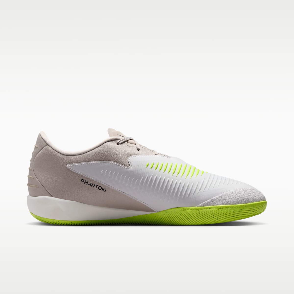 Nike Phantom 6 Low Academy Indoor/Court Soccer Shoes - Moon Particle/Lemon Venom/Black - Image 3