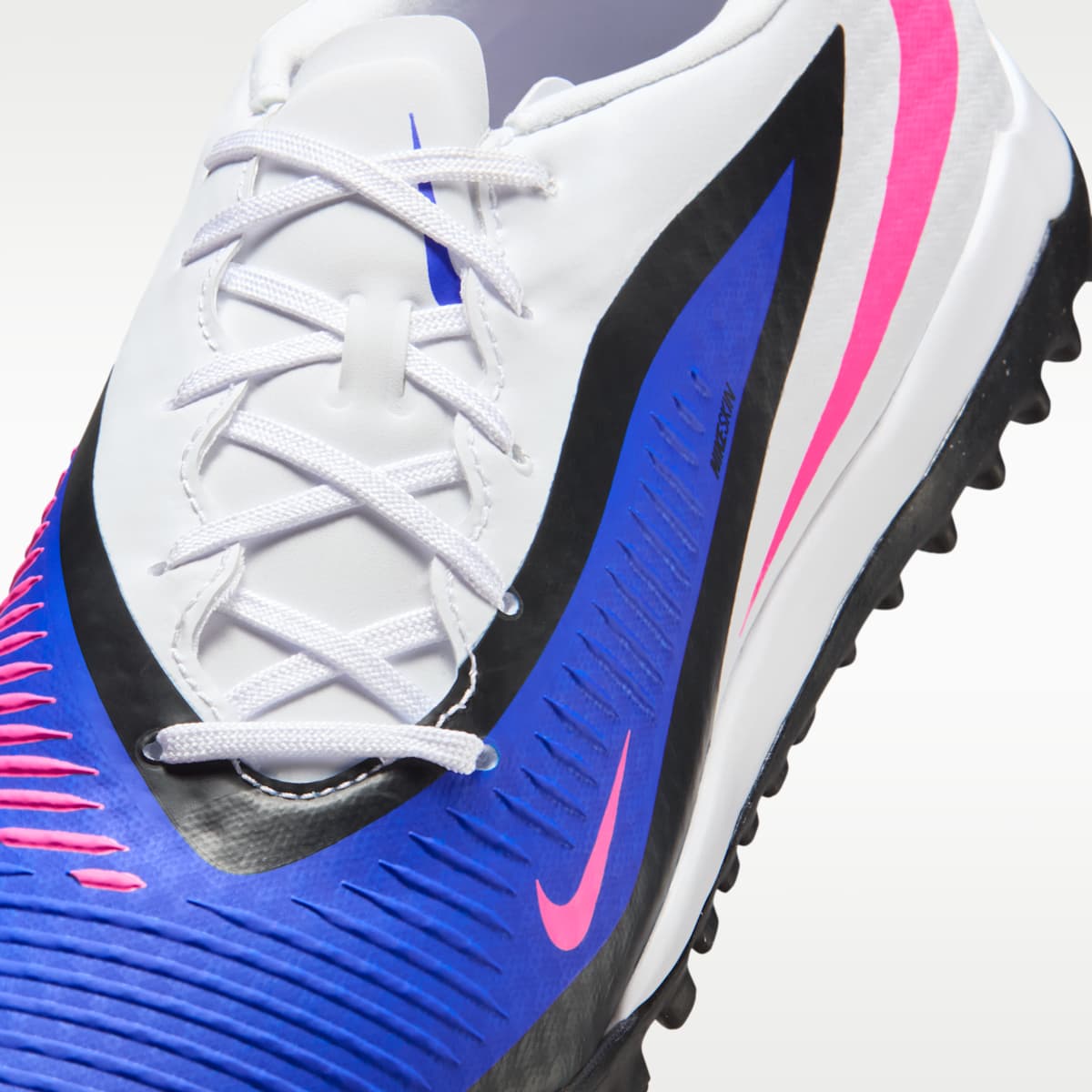 Nike Phantom 6 Low Academy Turf Soccer Shoes - Racer Blue/White/Pink Blast - Image 7