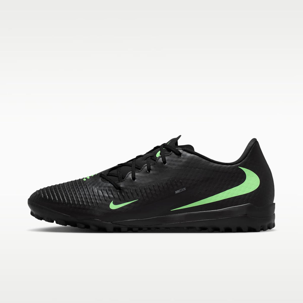 Nike Phantom 6 Low Academy Turf Soccer Shoes - Black/Black/Illusion Green - Image 1