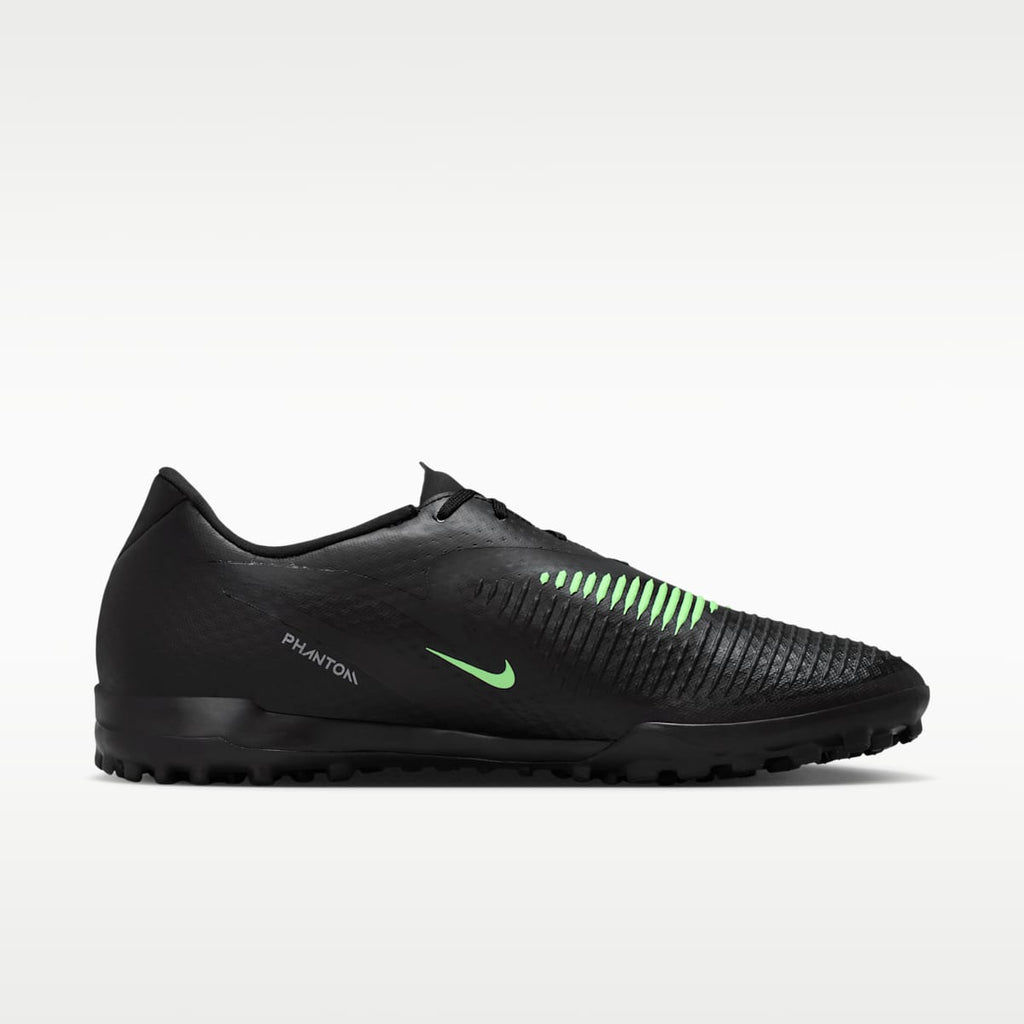 Nike Phantom 6 Low Academy Turf Soccer Shoes - Black/Black/Illusion Green - Image 3