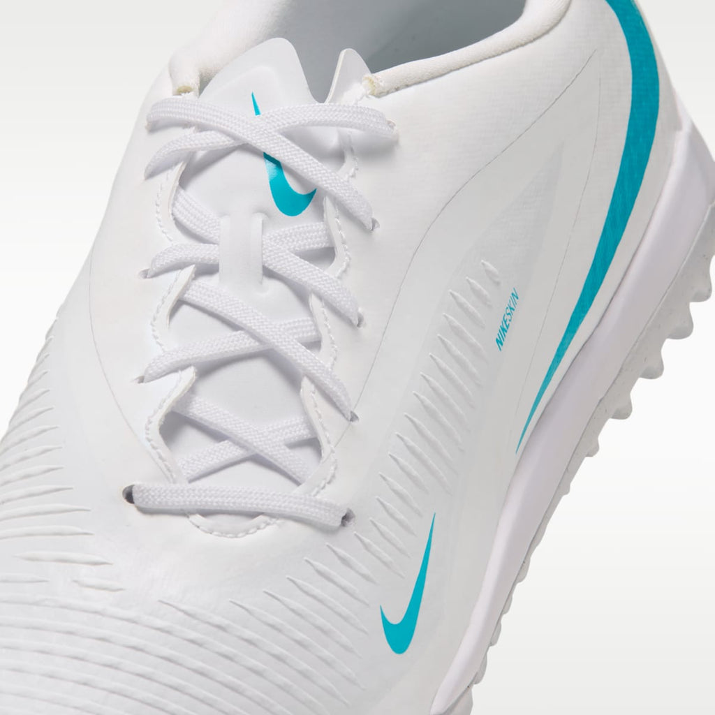 Nike Phantom 6 Low Academy Turf Soccer Shoes - White/White/Dusty Cactus - Image 7