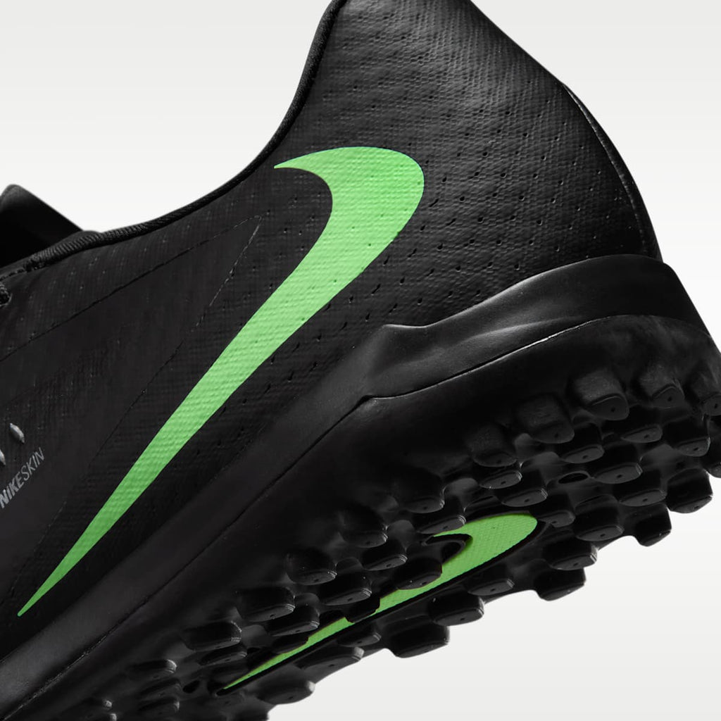 Nike Phantom 6 Low Academy Turf Soccer Shoes - Black/Black/Illusion Green - Image 8