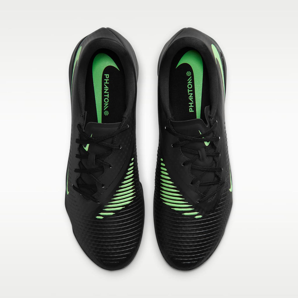 Nike Phantom 6 Low Academy Turf Soccer Shoes - Black/Black/Illusion Green - Image 4