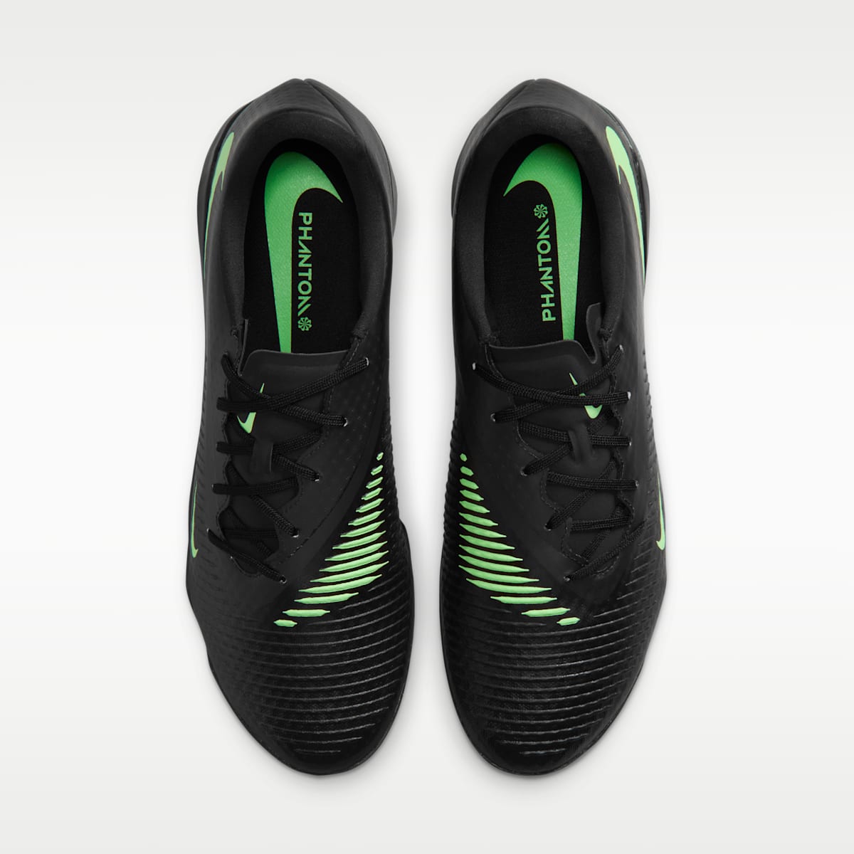 Nike Phantom 6 Low Academy Turf Soccer Shoes - Black/Black/Illusion Green - Image 4