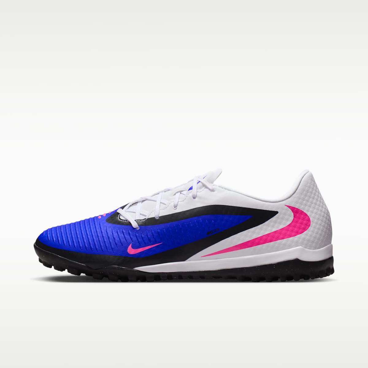 Nike Phantom 6 Low Academy Turf Soccer Shoes - Racer Blue/White/Pink Blast - Image 1