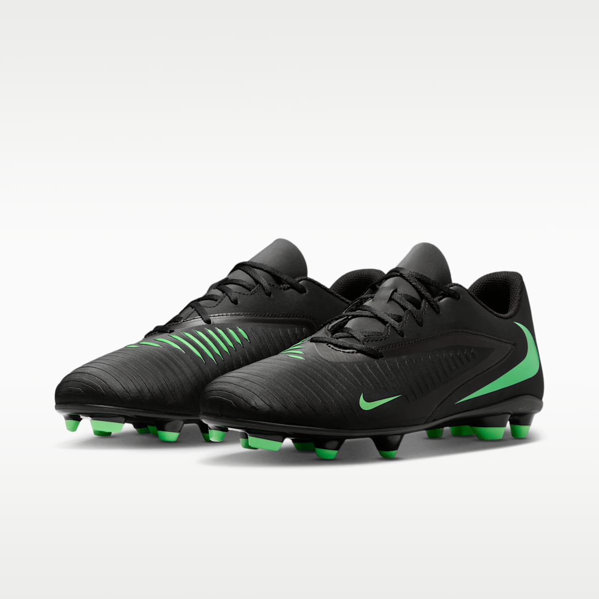 Nike Phantom 6 Low Club Multi-Ground Soccer Cleats - Black/Black/Illusion Green - Image 5