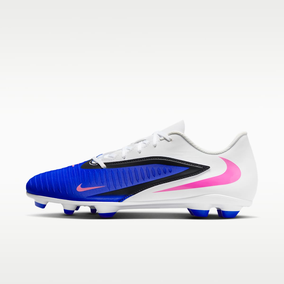 Women's Nike Phantom 6 Low Club Multi-Ground Soccer Cleats - Racer Blue/White/Pink Blast
