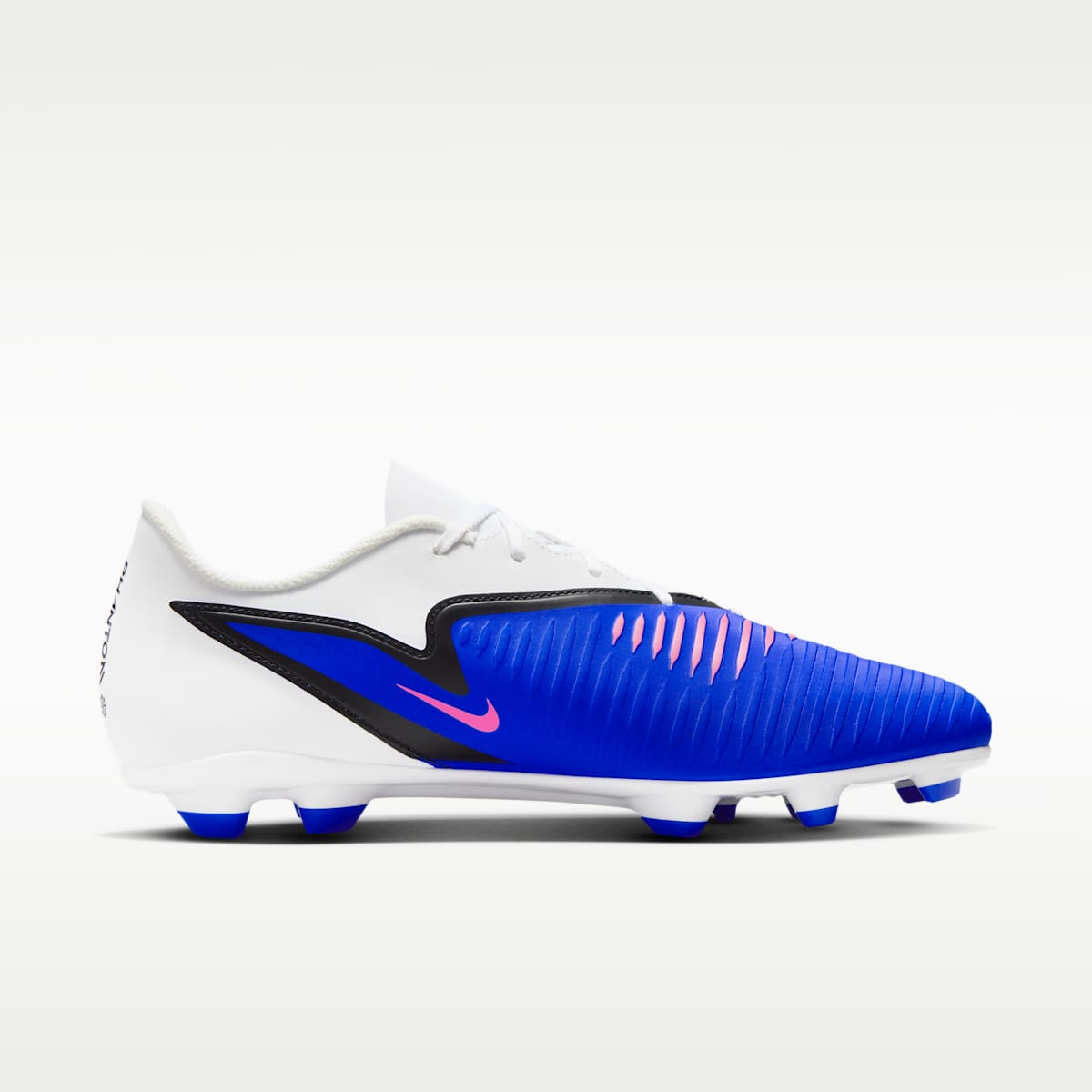 Nike Phantom 6 Low Club Multi-Ground Soccer Cleats - Racer Blue/White/Pink Blast - Image 3