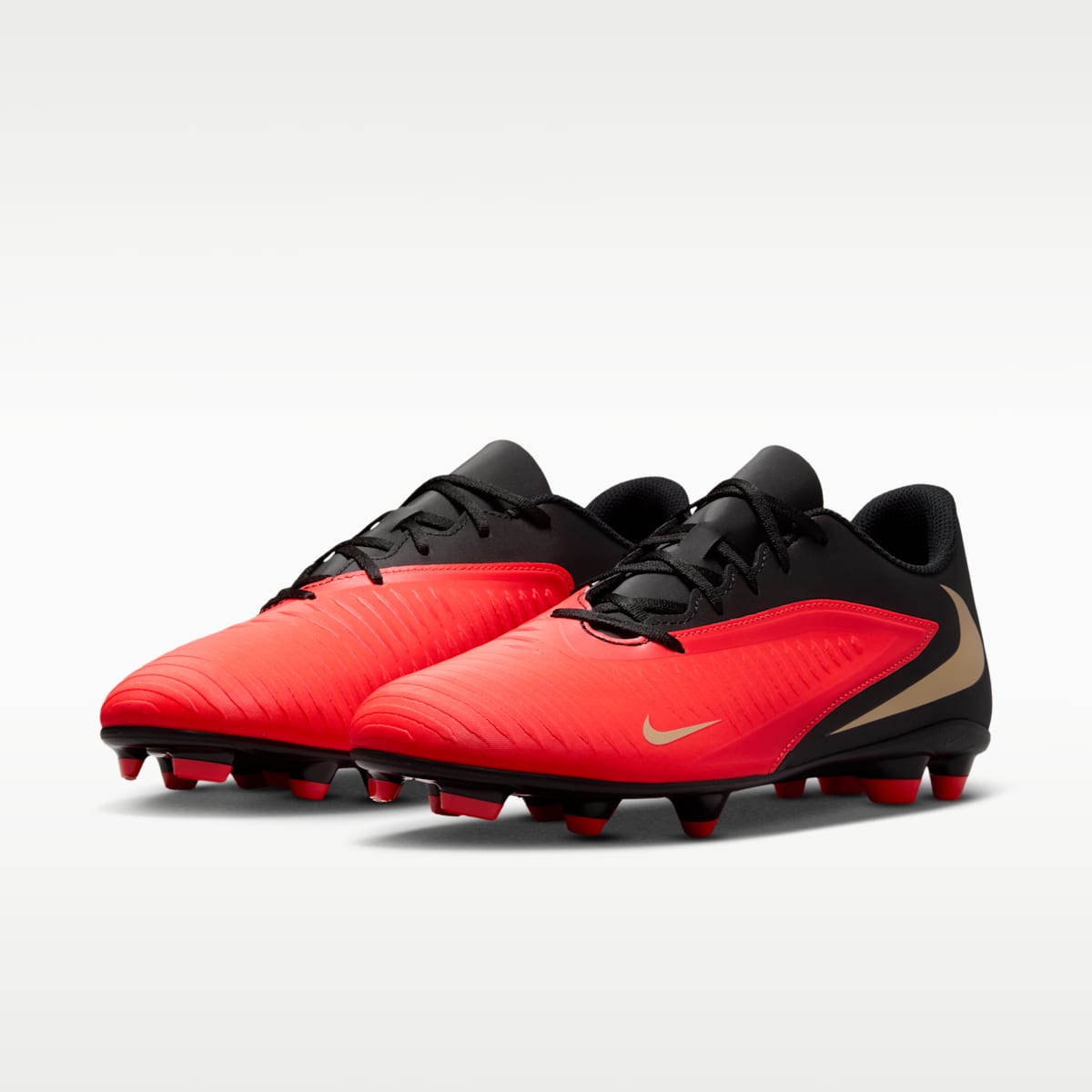 Nike Phantom 6 Low Club Multi-Ground Soccer Cleats - Bright Crimson/Black/Blur - Image 5