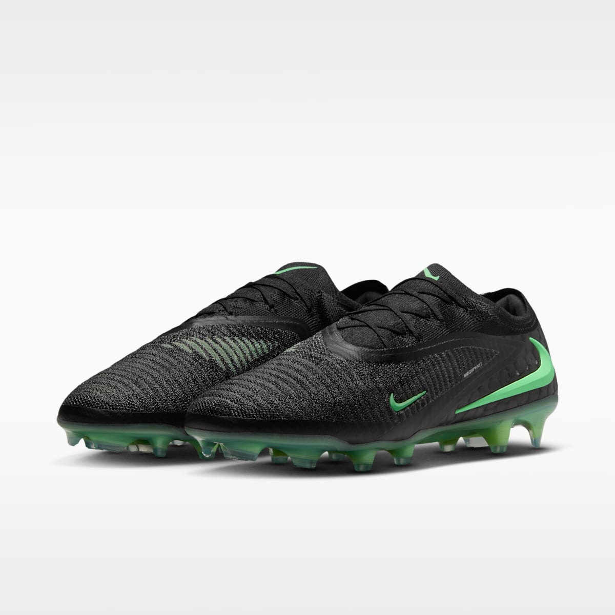 Nike Phantom 6 Low Elite Firm-Ground Soccer Cleats - Black/Black/Illusion Green - Image 5