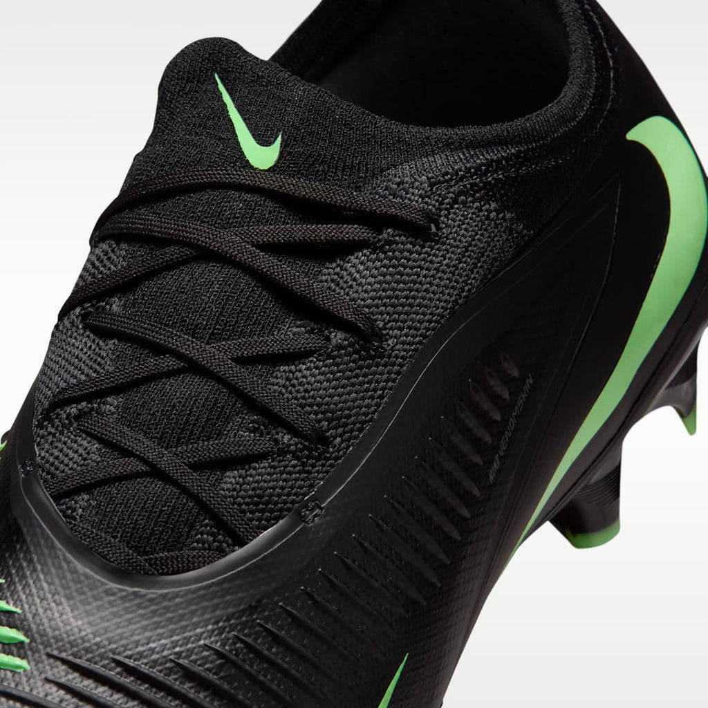 Nike Phantom 6 Low Pro Firm-Ground Soccer Cleats - Black/Black/Illusion Green - Image 8
