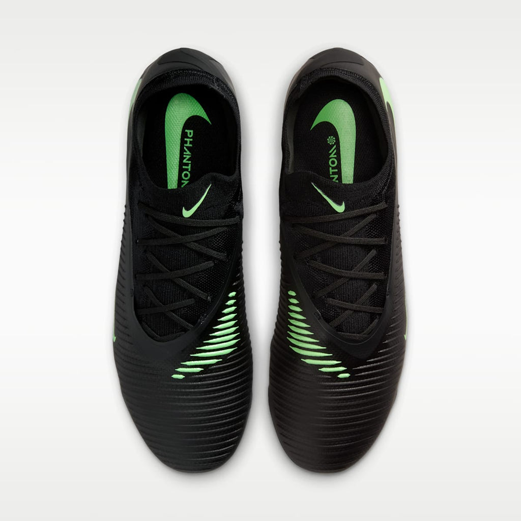 Nike Phantom 6 Low Pro Firm-Ground Soccer Cleats - Black/Black/Illusion Green - Image 4
