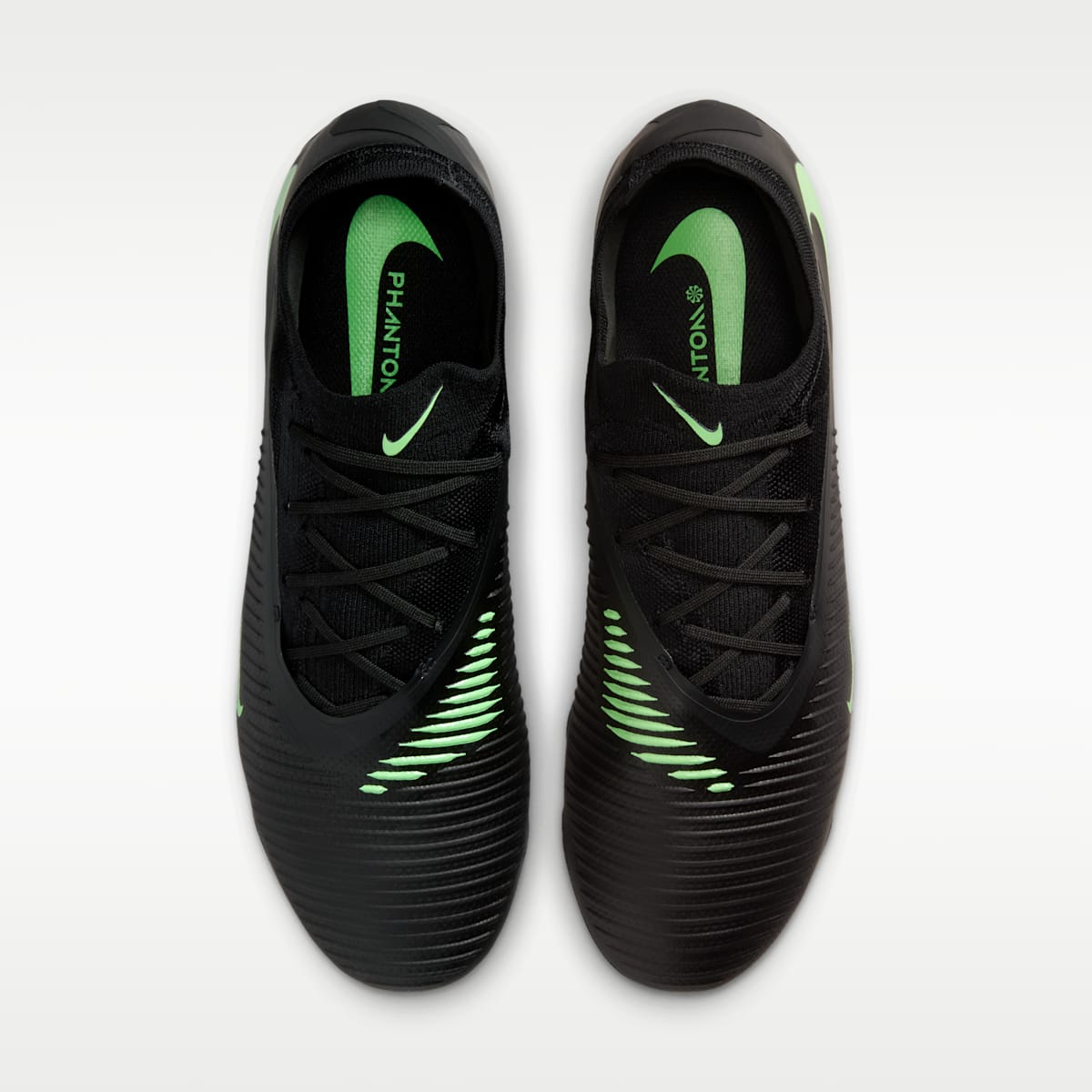 Nike Phantom 6 Low Pro Firm-Ground Soccer Cleats - Black/Black/Illusion Green - Image 4