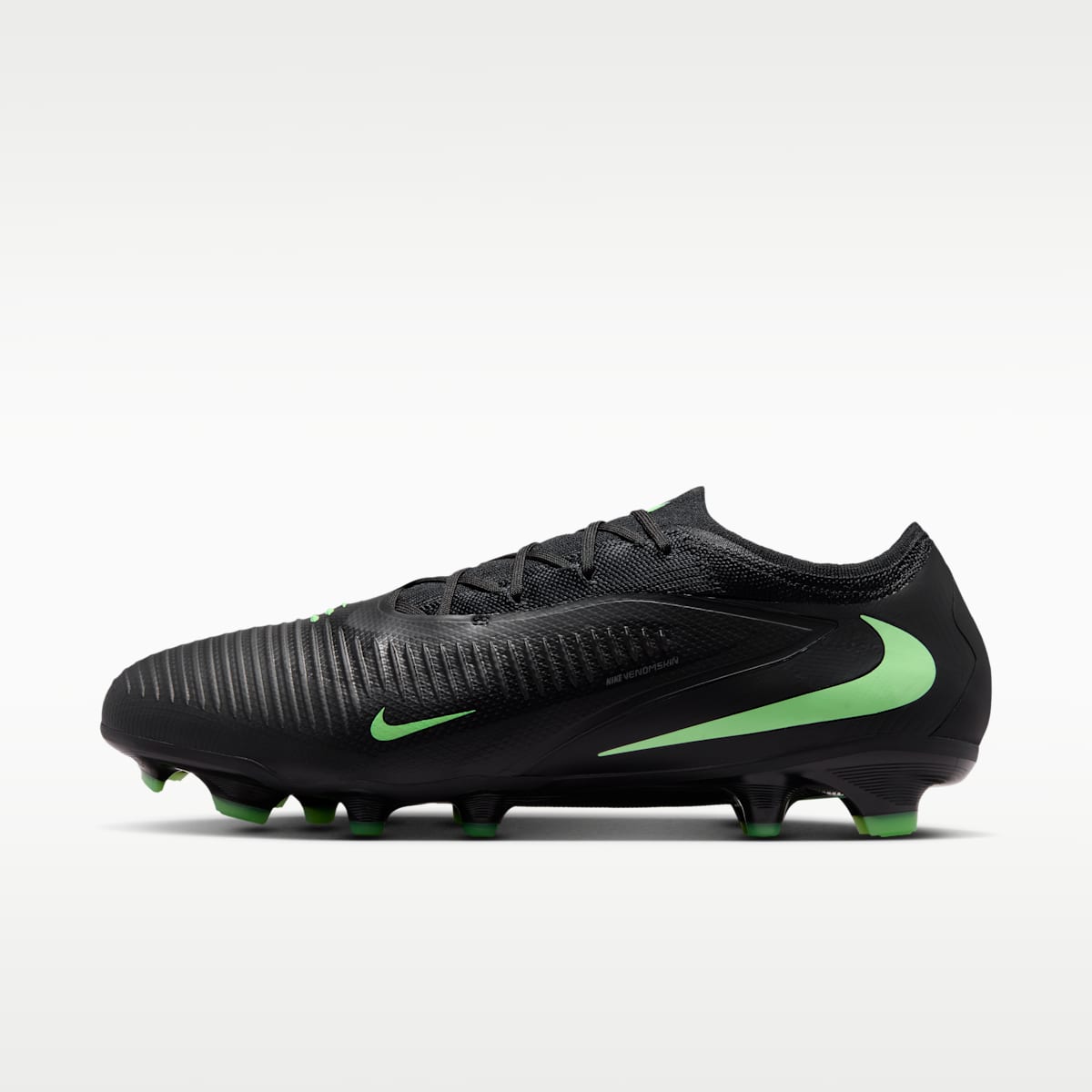 Nike Phantom 6 Low Pro Firm-Ground Soccer Cleats - Black/Black/Illusion Green - Image 1