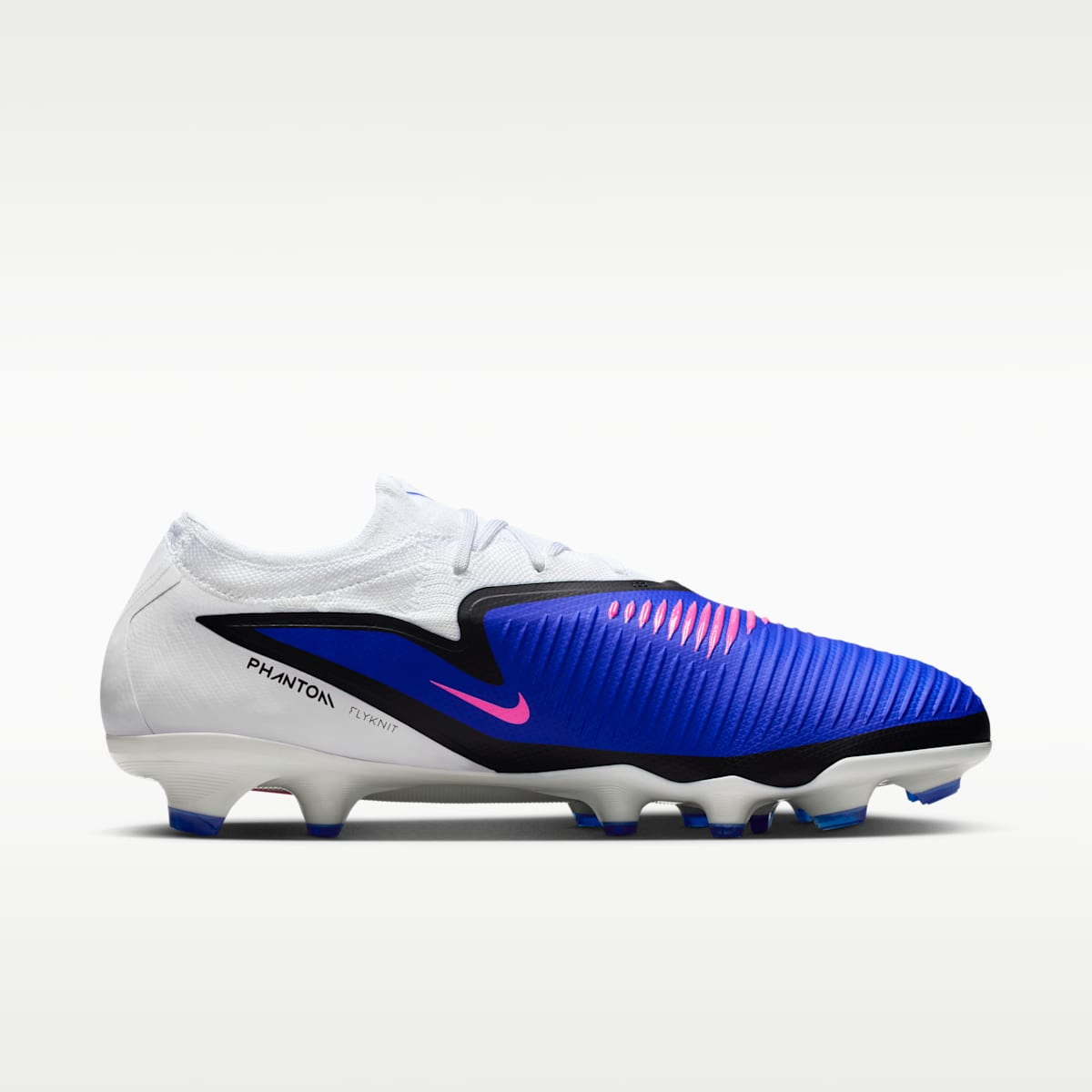 Nike Phantom 6 Low Pro Firm-Ground Soccer Cleats - Racer Blue/White/Pink Blast - Image 3