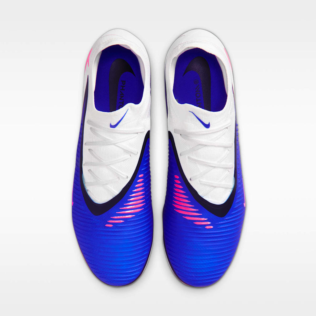 Nike Phantom 6 Low Pro Firm-Ground Soccer Cleats - Racer Blue/White/Pink Blast - Image 4