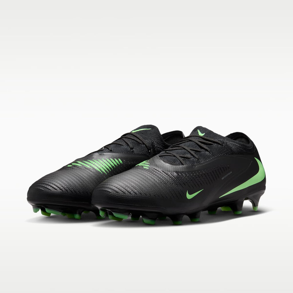 Nike Phantom 6 Low Pro Firm-Ground Soccer Cleats - Black/Black/Illusion Green - Image 5