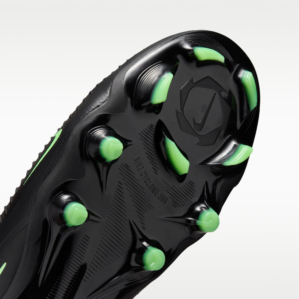 Nike Phantom 6 Low Pro Firm-Ground Soccer Cleats - Black/Black/Illusion Green - Image 7
