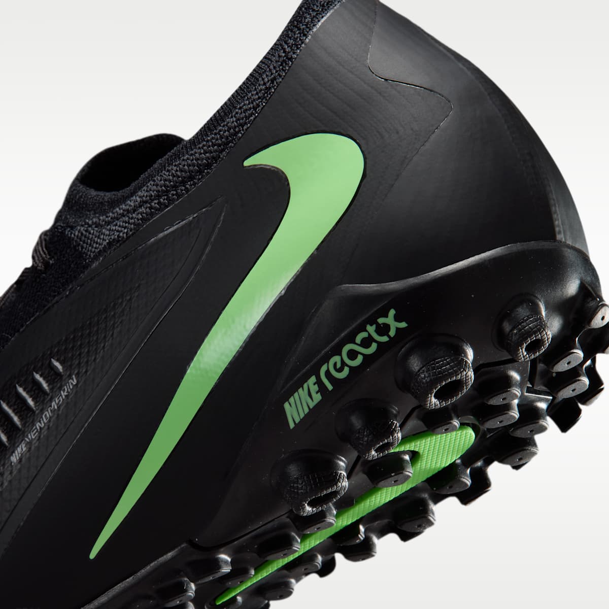 Nike Phantom 6 Low Pro Turf Soccer Shoes - Black/Black/Illusion Green - Image 8