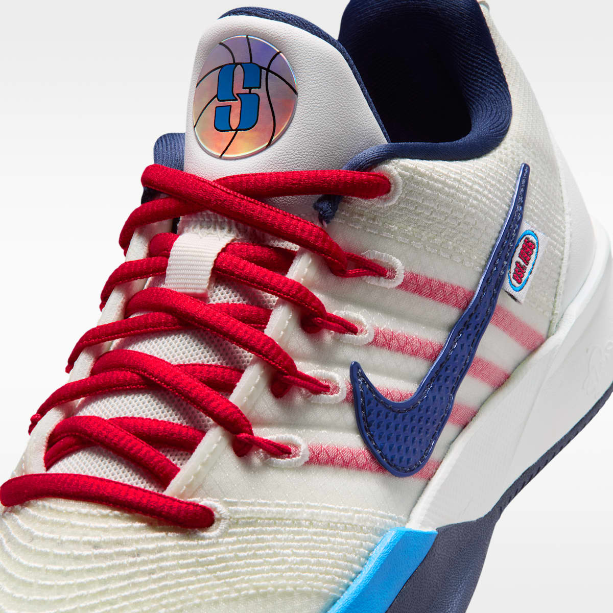 Sabrina 3 Big Kids' Basketball Shoes - Sail/Atom Red/Light Photo Blue/Midnight Navy - Image 7