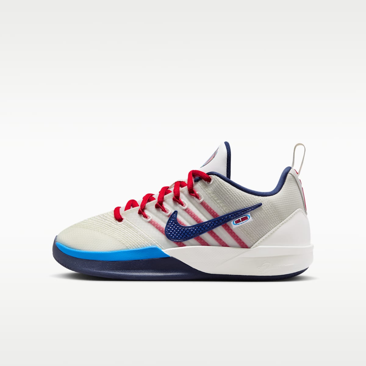 Sabrina 3 Big Kids' Basketball Shoes - Sail/Atom Red/Light Photo Blue/Midnight Navy - Image 1