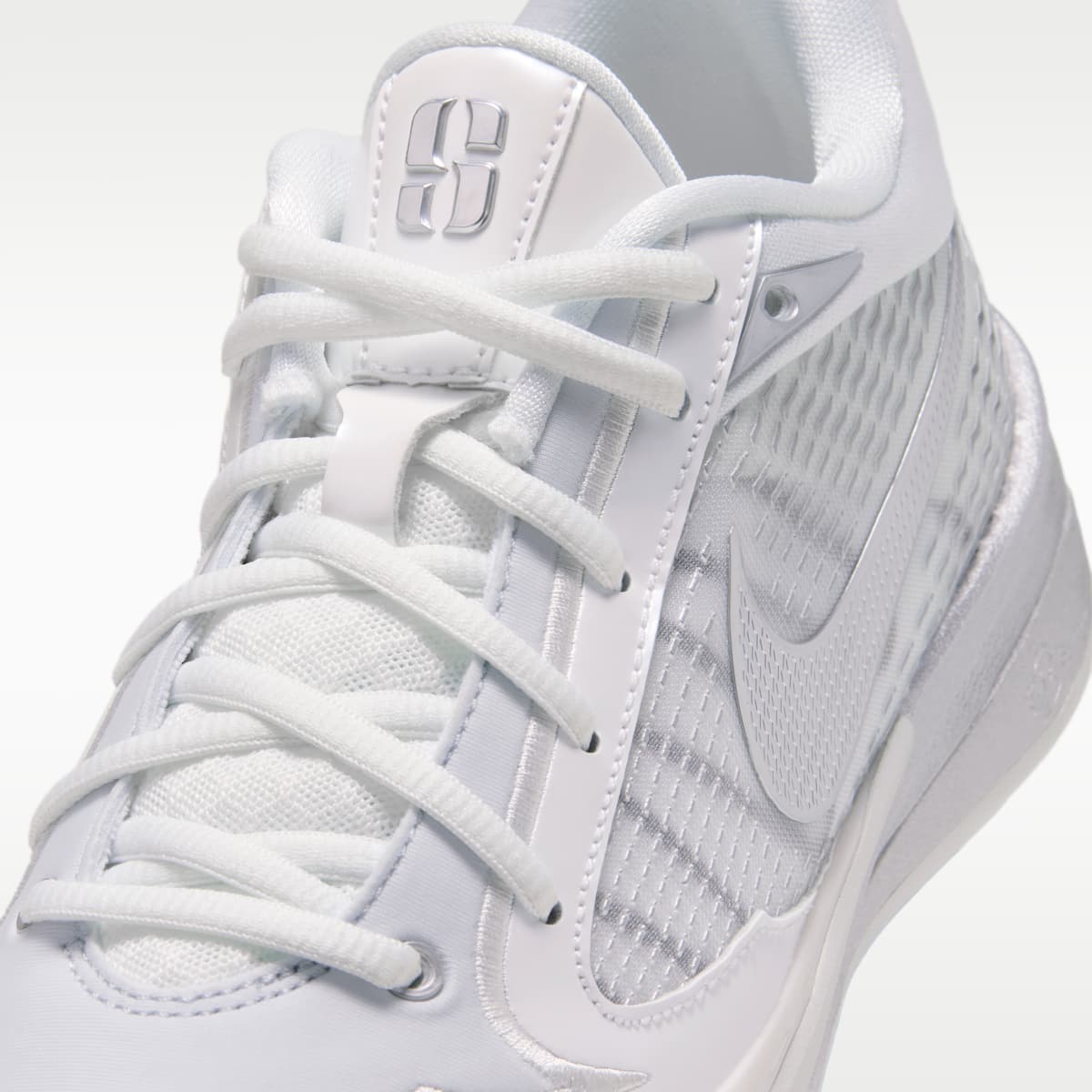 Sabrina 4 "Light Work" Big Kids' Basketball Shoes - Summit White/Black/Metallic Silver - Image 7