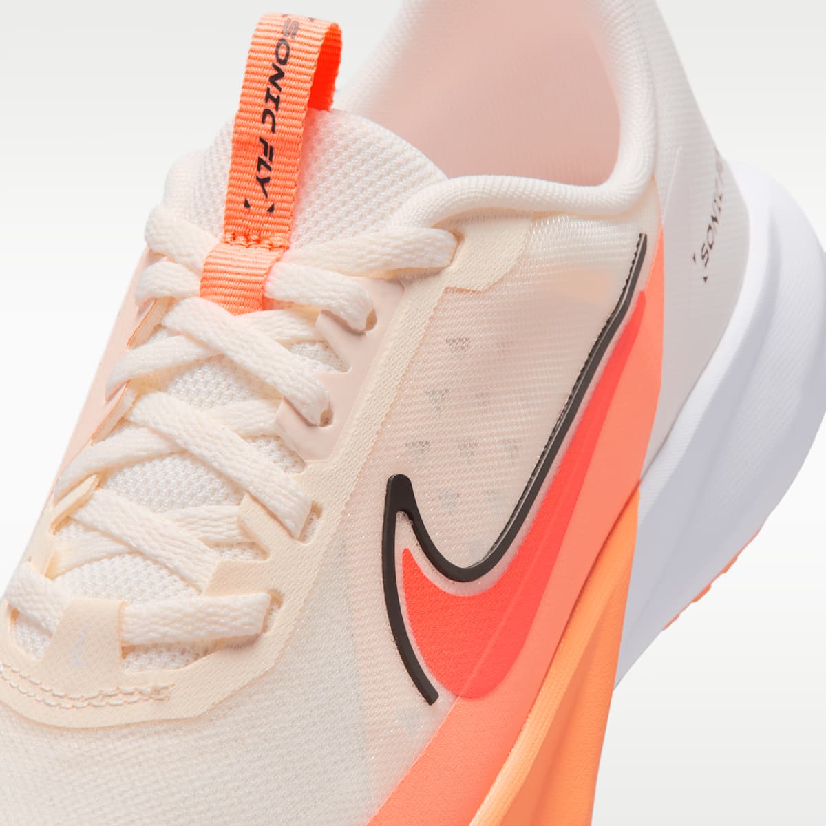 Nike Sonic Fly Big Kids' Running Shoes - Sail/Orange Pulse/Anthracite/Hot Lava