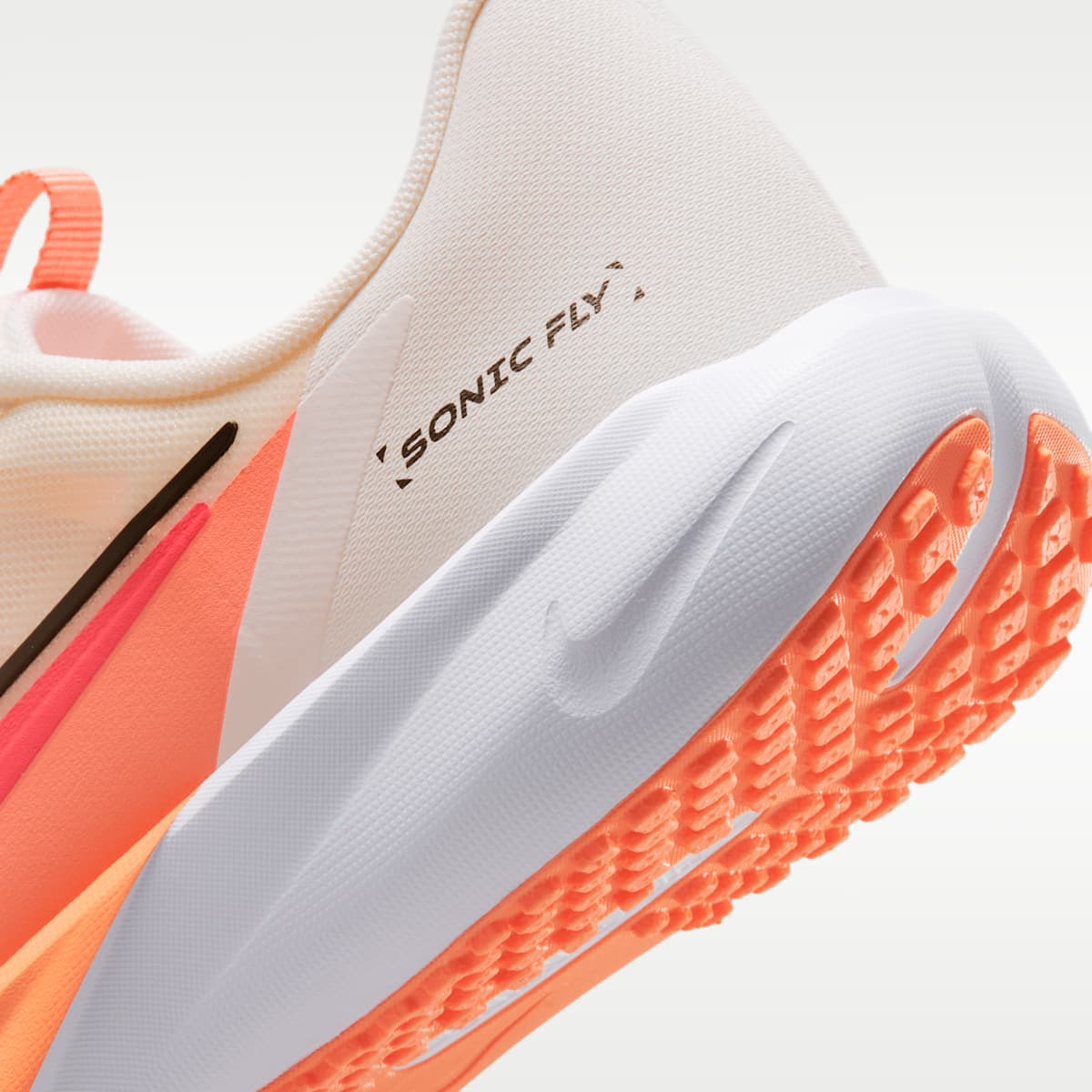 Nike Sonic Fly Big Kids' Running Shoes - Sail/Orange Pulse/Anthracite/Hot Lava
