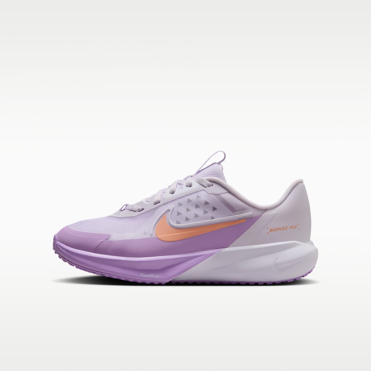 Nike Sonic Fly Big Kids' Running Shoes - Barely Grape/White/Violet Star/Apricot Agate