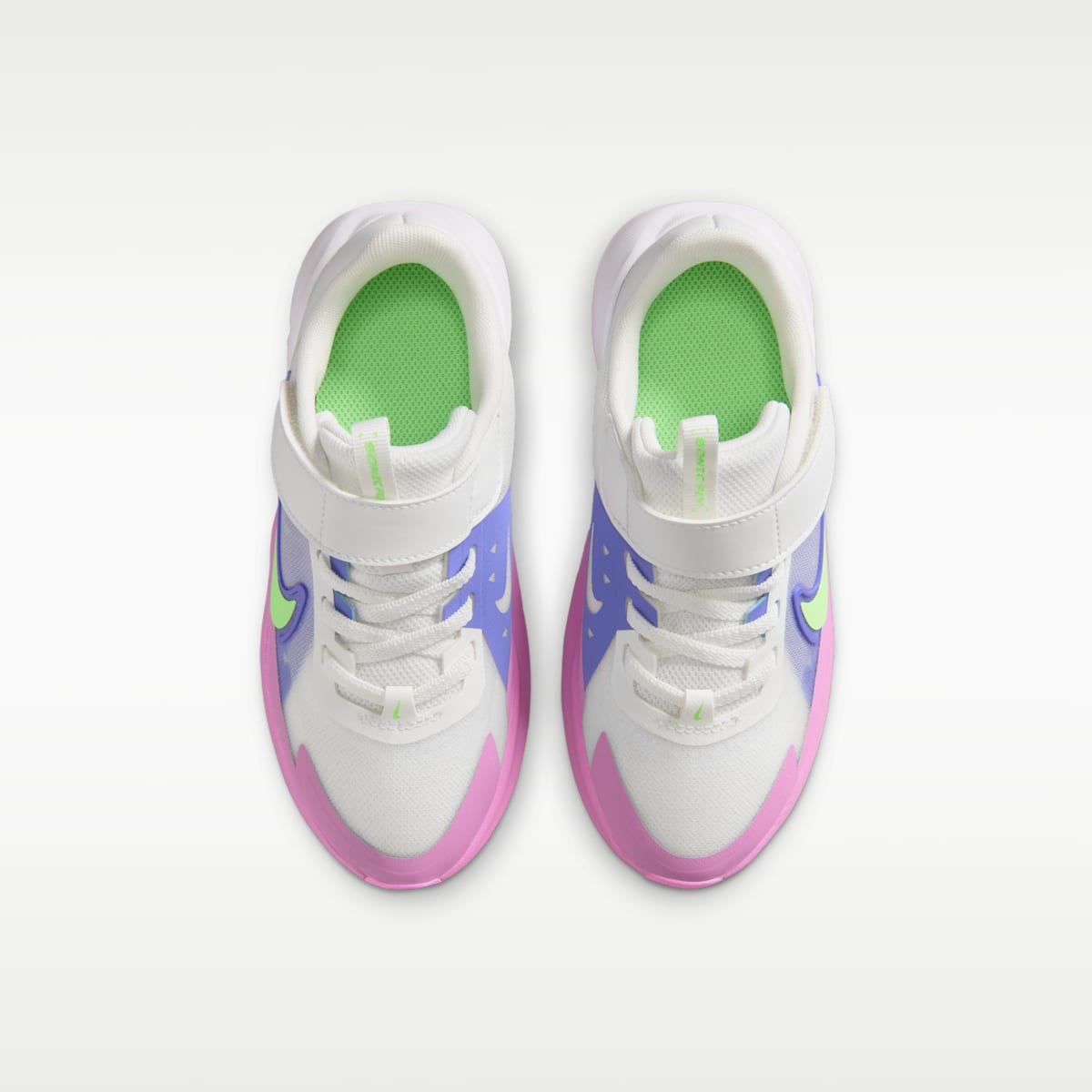 Nike Sonic Fly Little Kids' Running Shoes - Summit White/Sapphire/Light Magenta/Lime Blast