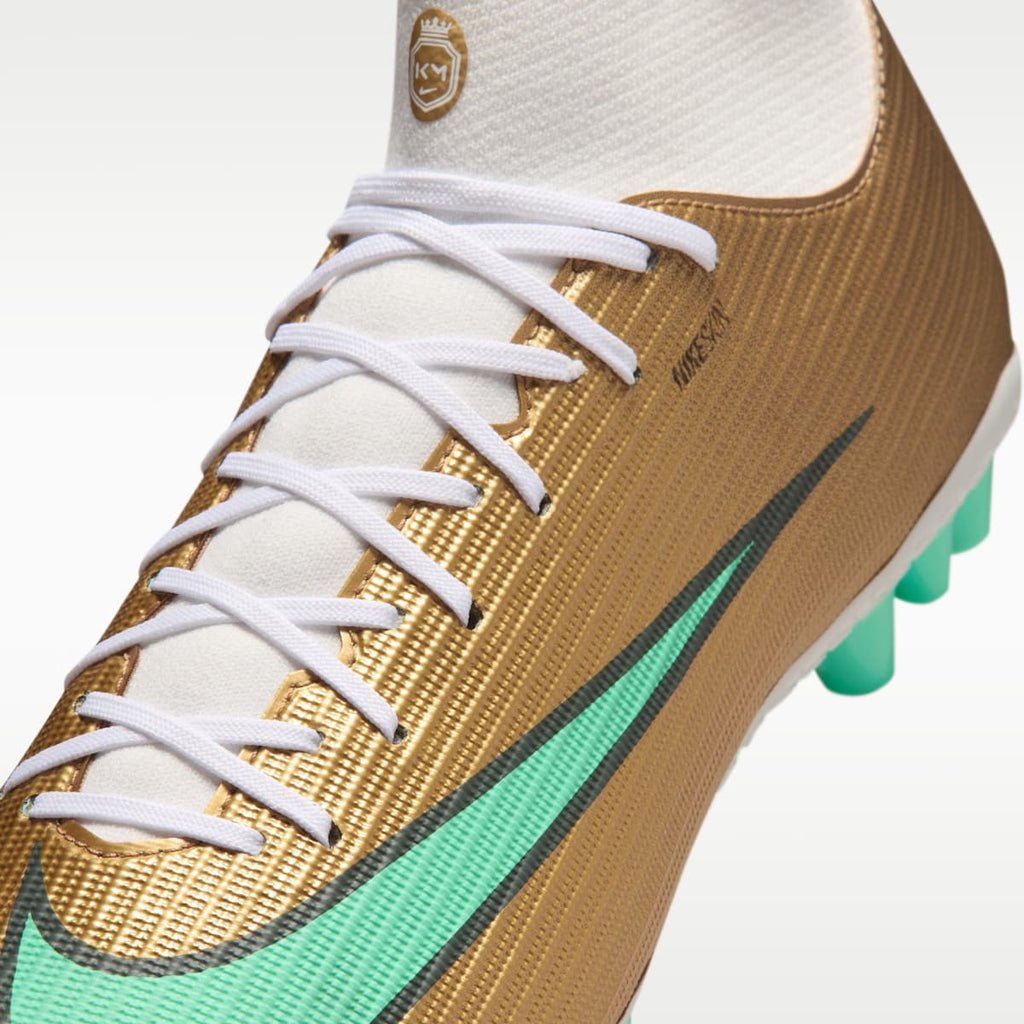 Nike Mercurial Superfly 11 Academy "Kylian Mbappé" Artificial-Grass High-Top Soccer Cleats - Metallic Gold/Green Glow - Image 8