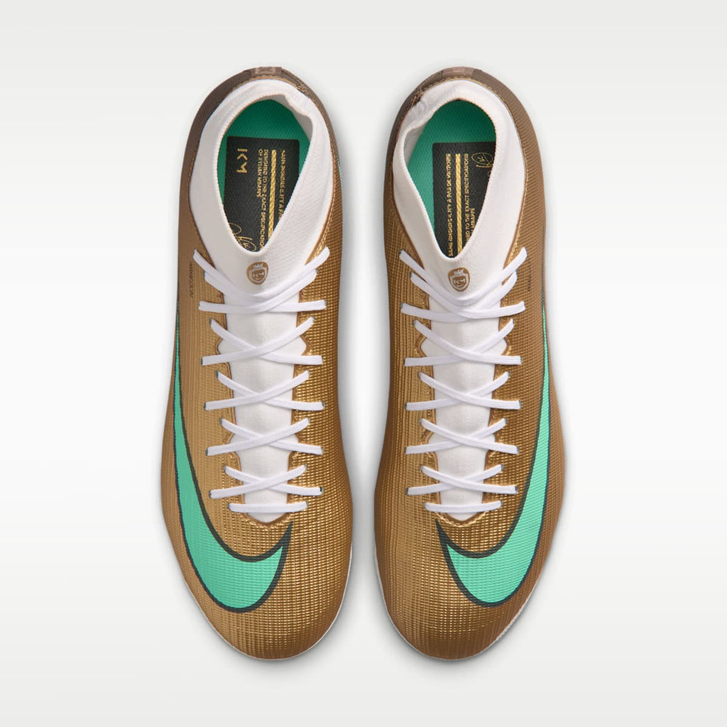 Nike Mercurial Superfly 11 Academy "Kylian Mbappé" Artificial-Grass High-Top Soccer Cleats - Metallic Gold/Green Glow - Image 4