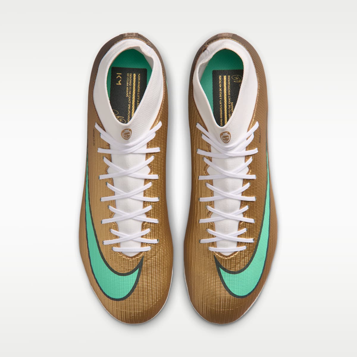 Nike Mercurial Superfly 11 Academy "Kylian Mbappé" Artificial-Grass High-Top Soccer Cleats - Metallic Gold/Green Glow - Image 4