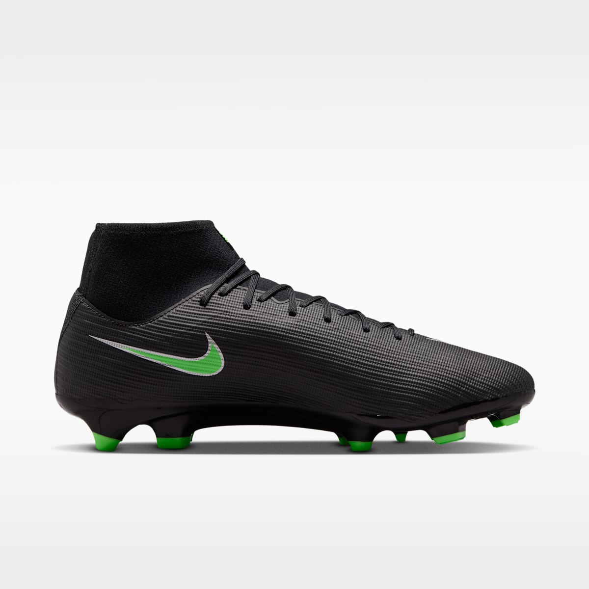 Nike Mercurial Superfly 11 Academy Multi-Ground High-Top Soccer Cleats - Black/Black/Illusion Green - Image 3