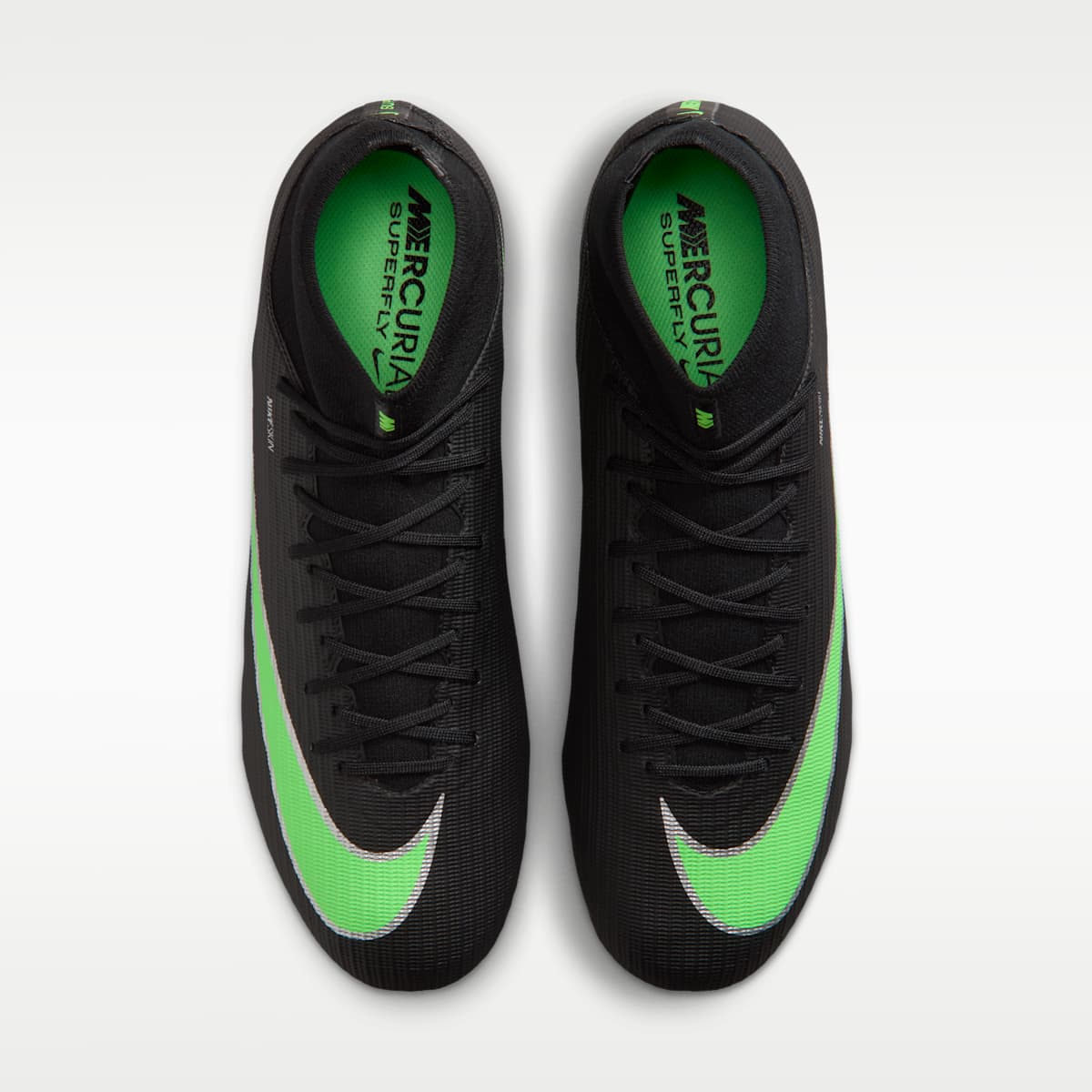 Nike Mercurial Superfly 11 Academy Multi-Ground High-Top Soccer Cleats - Black/Black/Illusion Green - Image 4