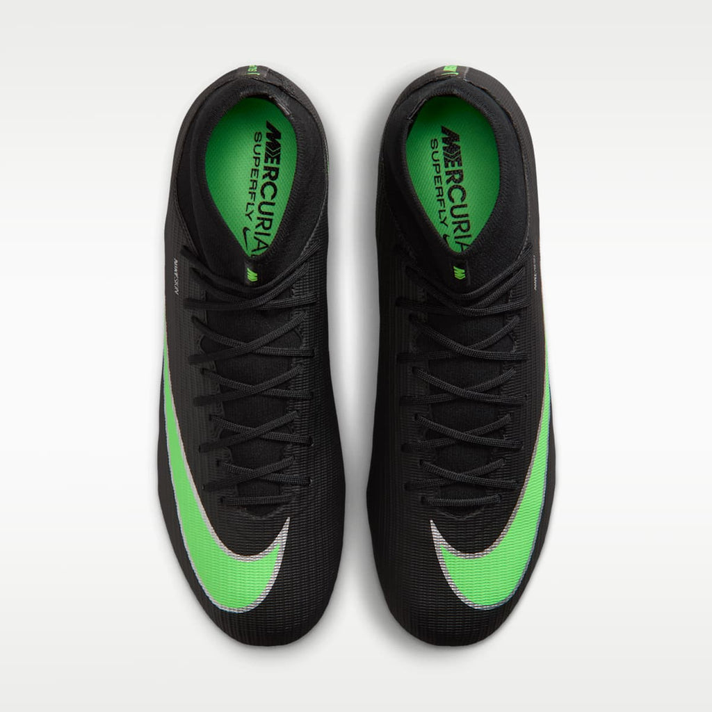 Women's Nike Mercurial Superfly 11 Academy Multi-Ground High-Top Soccer Cleats - Black/Black/Illusion Green