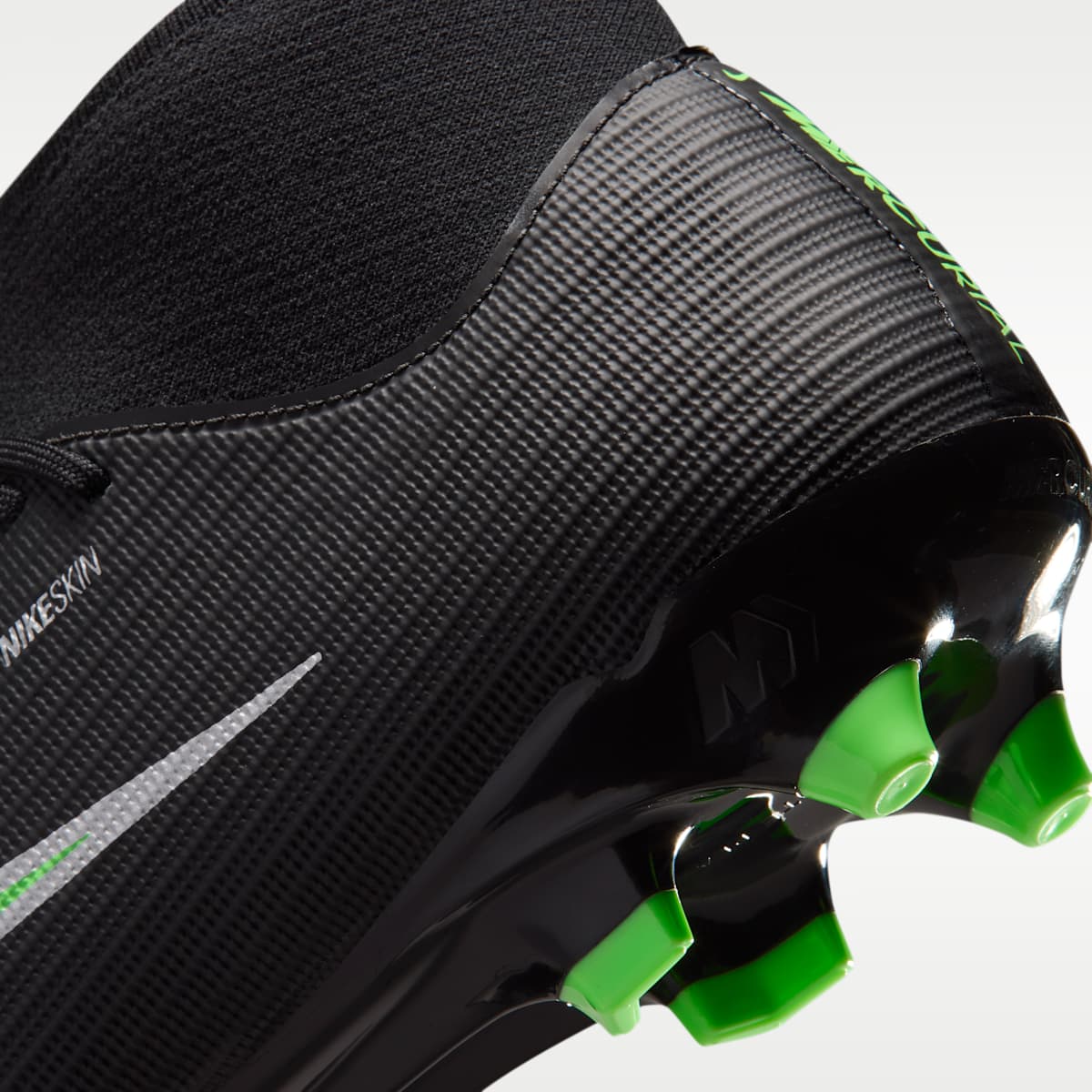 Nike Mercurial Superfly 11 Academy Multi-Ground High-Top Soccer Cleats - Black/Black/Illusion Green - Image 9