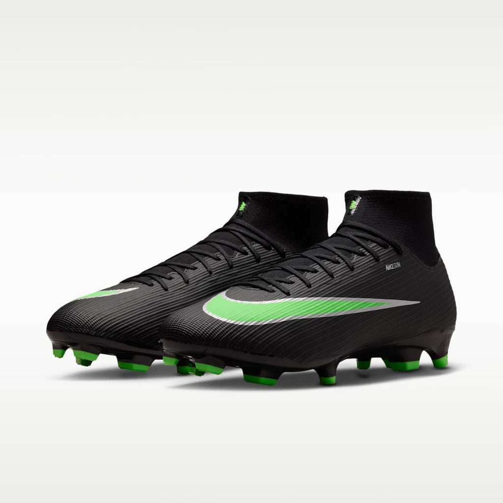 Women's Nike Mercurial Superfly 11 Academy Multi-Ground High-Top Soccer Cleats - Black/Black/Illusion Green