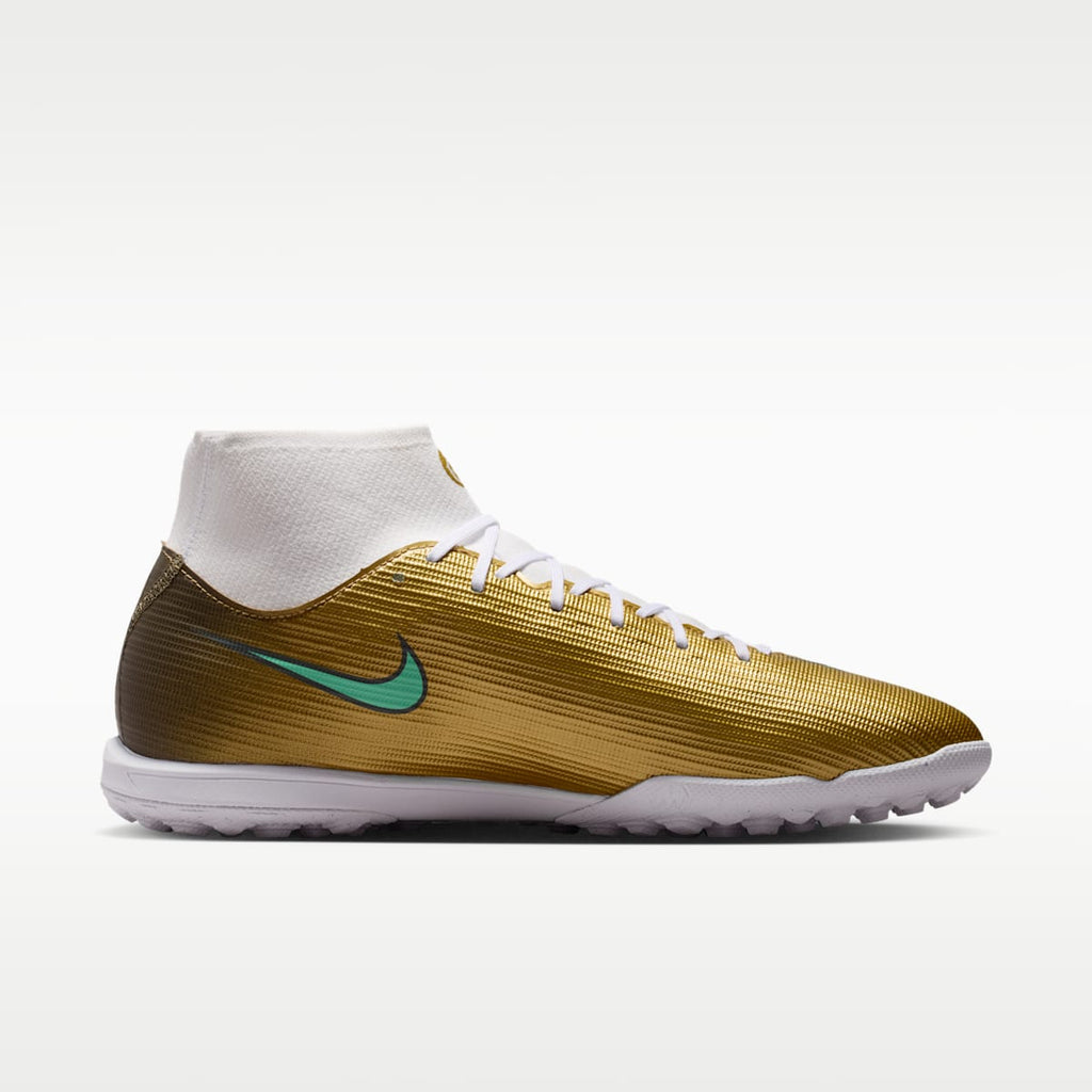 Nike Mercurial Superfly 11 Academy "Kylian Mbappé" Turf High-Top Soccer Shoes - Metallic Gold/Green Glow - Image 3