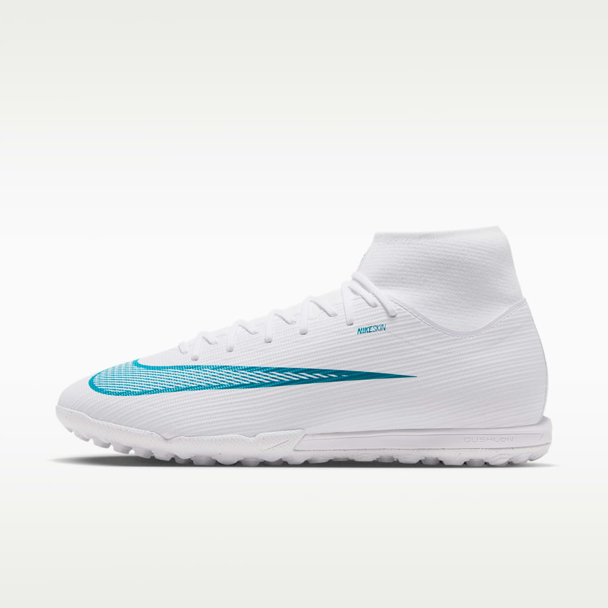 Nike Mercurial Superfly 11 Academy Turf High-Top Soccer Shoes - White/Dusty Cactus - Image 1