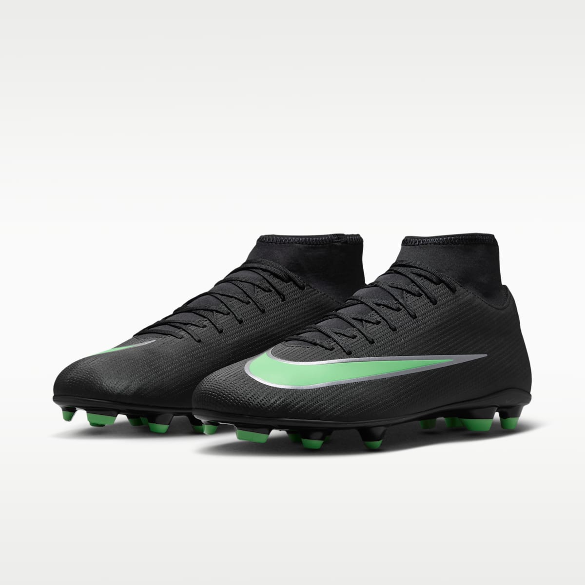Nike Mercurial Superfly 11 Club Multi-Ground High-Top Soccer Cleats - Black/Black/Illusion Green - Image 5