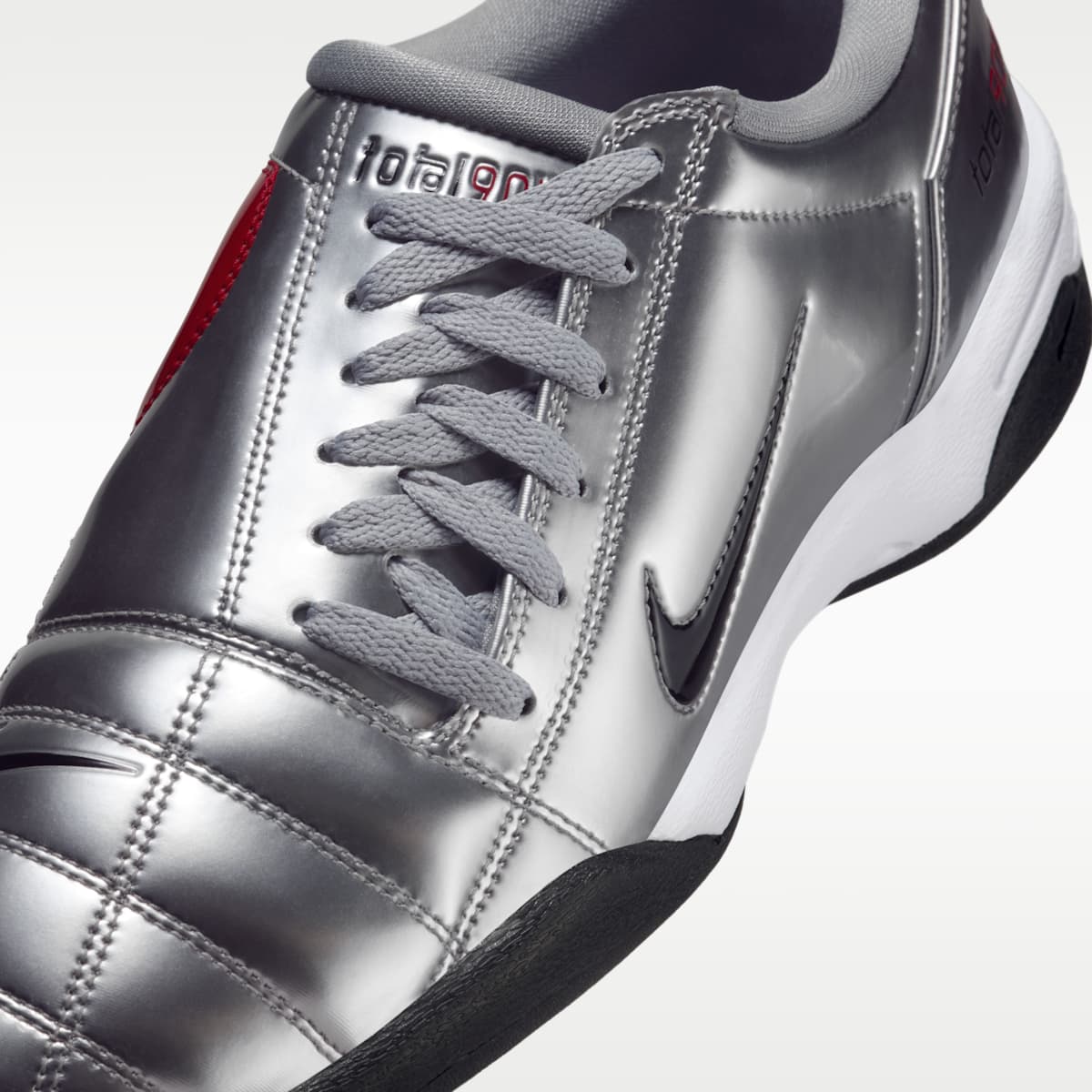 Nike T90 SP Men's Shoes - Metallic Silver/University Red/Black - Image 7