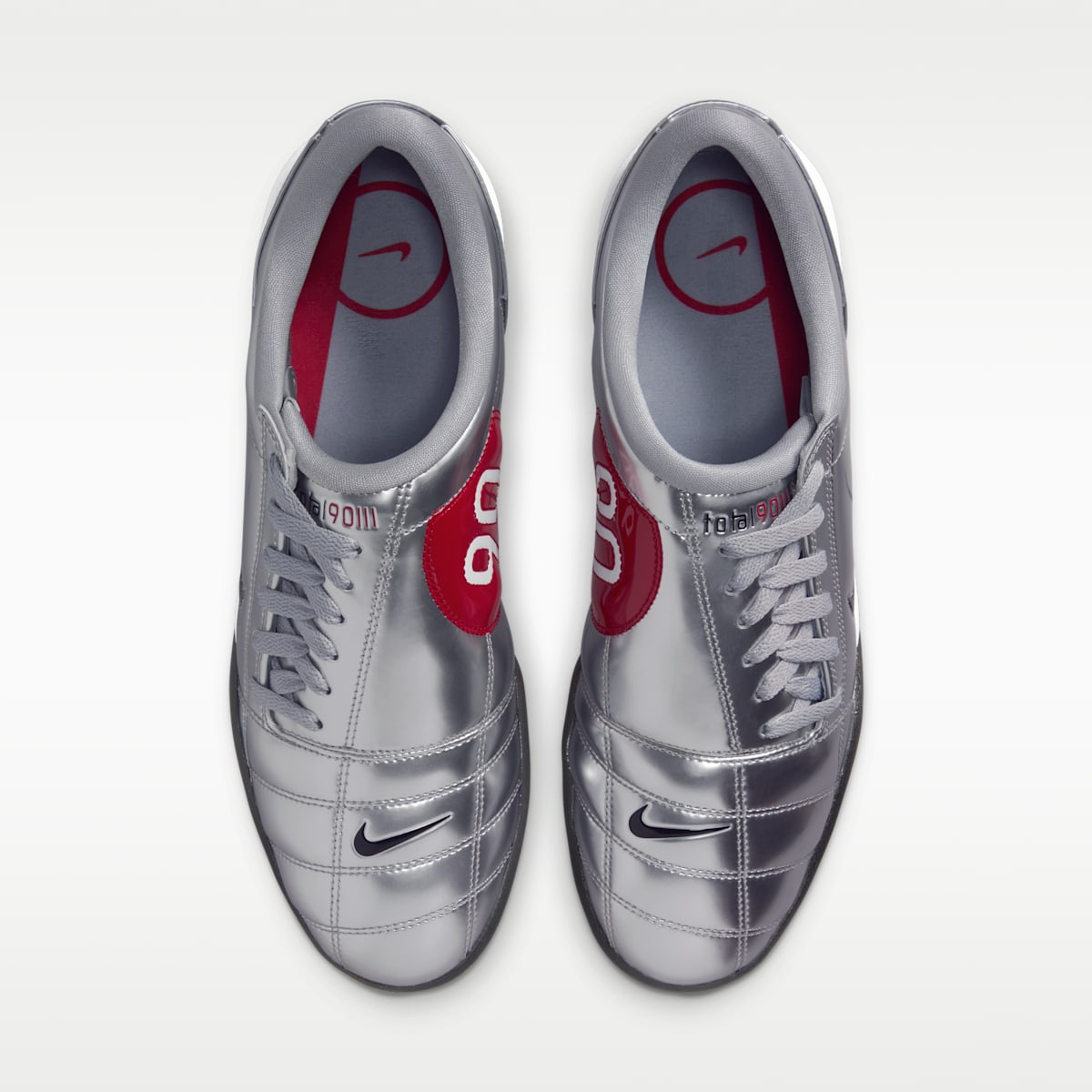Nike T90 SP Men's Shoes - Metallic Silver/University Red/Black - Image 4